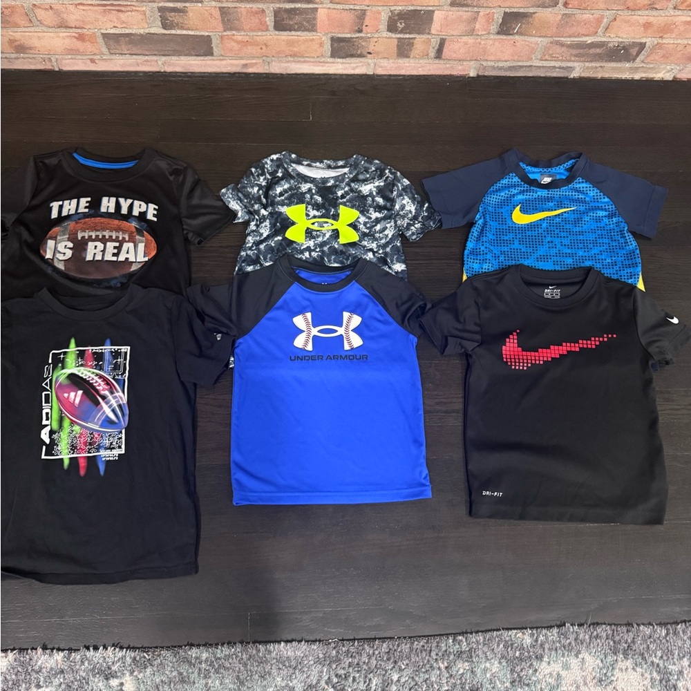 Boys Athletic Shirt Lot - Includes 6 total Size 5-5/6